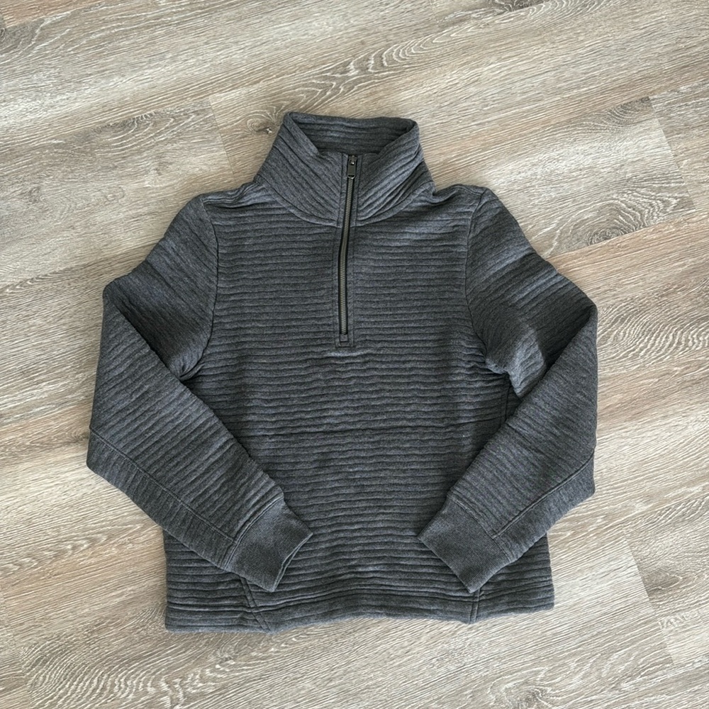 Athleta Ottoman Ribbed Half Zip Pullover Sweatshirt